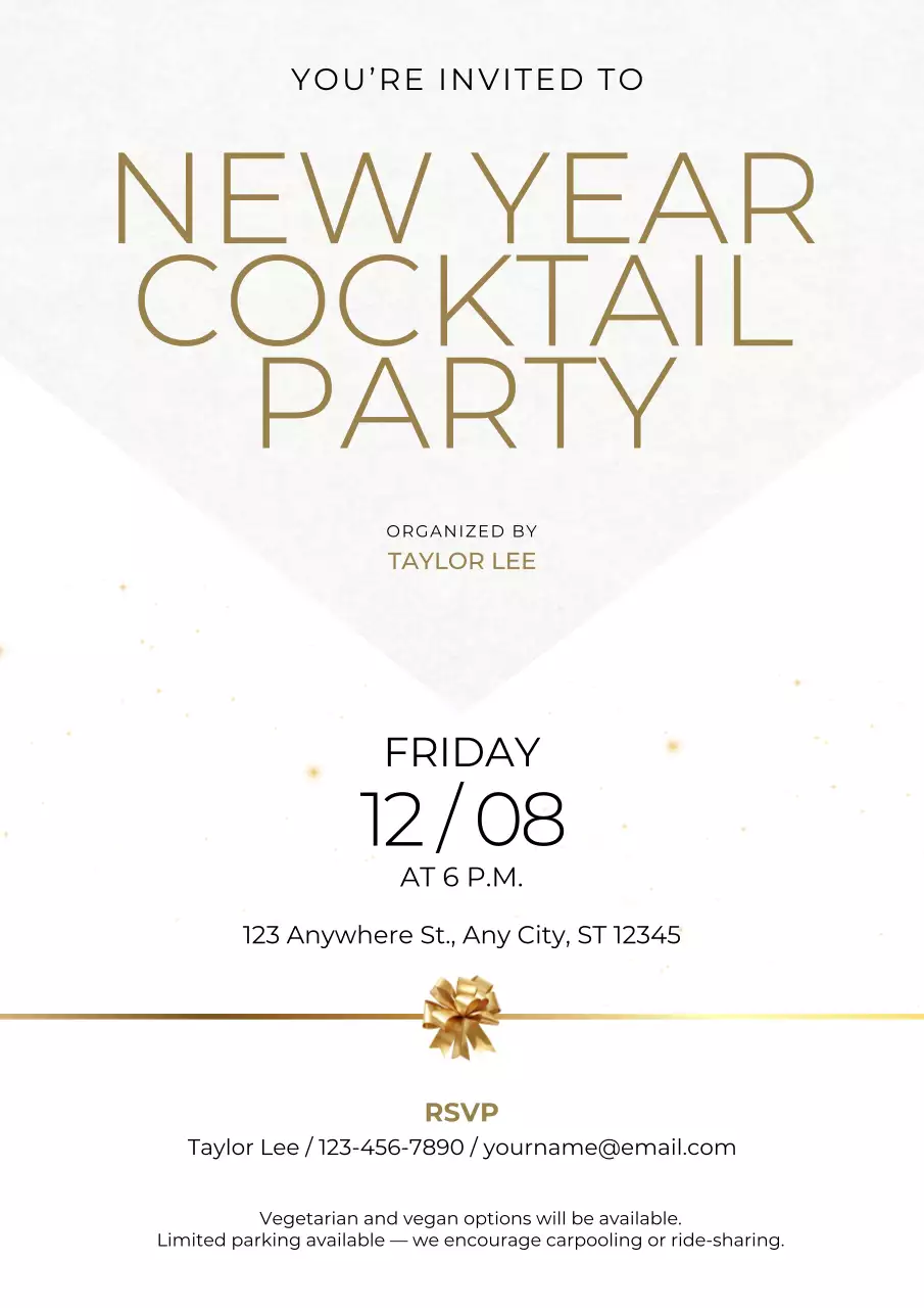 New Year Cocktail Party Invitation Web Poster