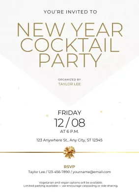 New Year Cocktail Party Invitation Web Poster