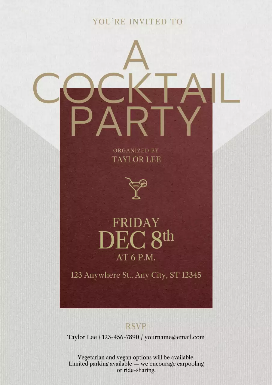 New Year Cocktail Party Invitation Web Poster