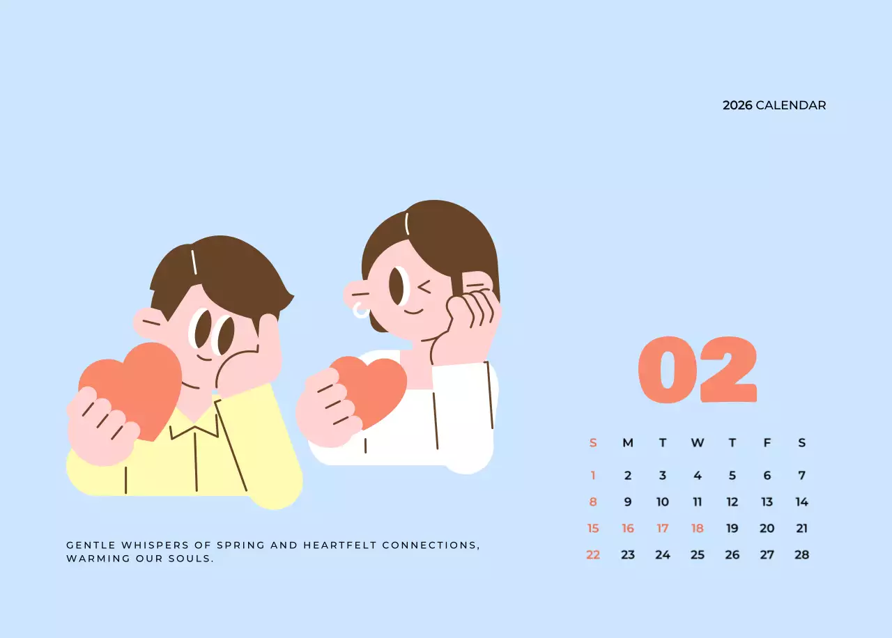 베이지 아기자기한 가족 달력