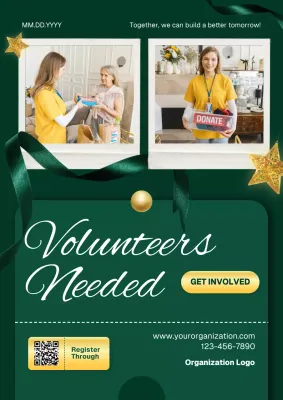 Green Modern Volunteer Recruitment Poster