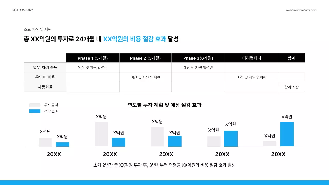 파랑 모던 회사소개서 정보 전달