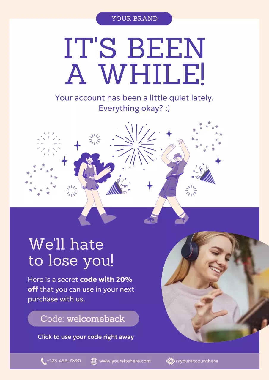 Purple Trendy New Year Promotion Poster