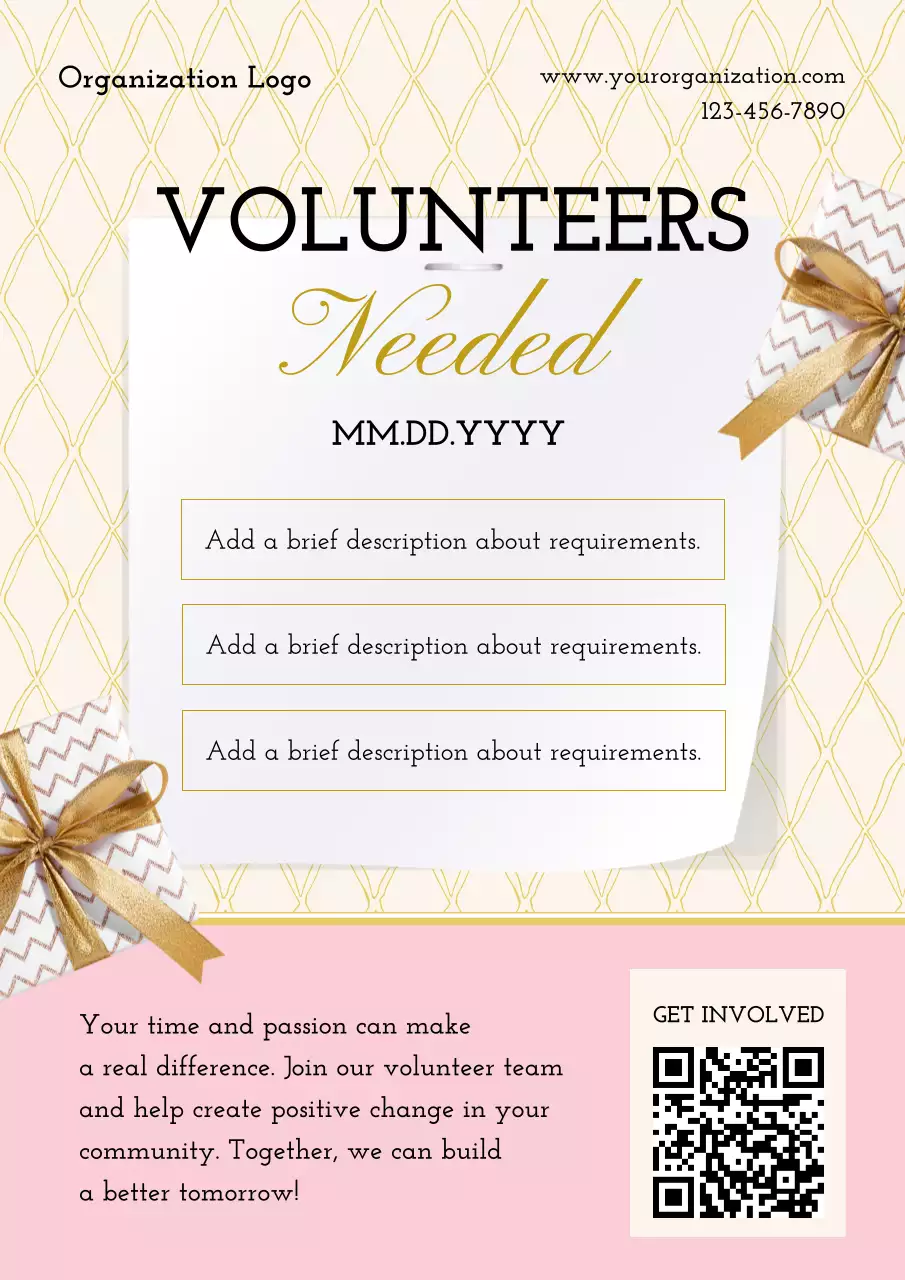 White Modern Volunteer Announcement Poster