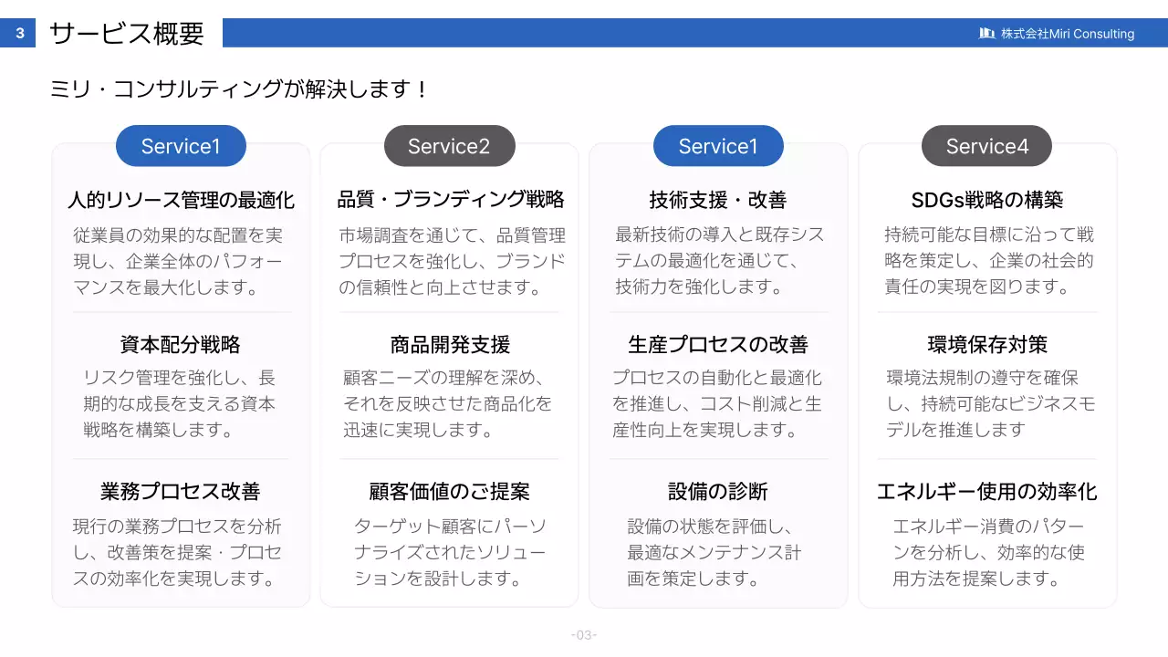 青 モダン ビジネス 提案書  プレゼンテーション