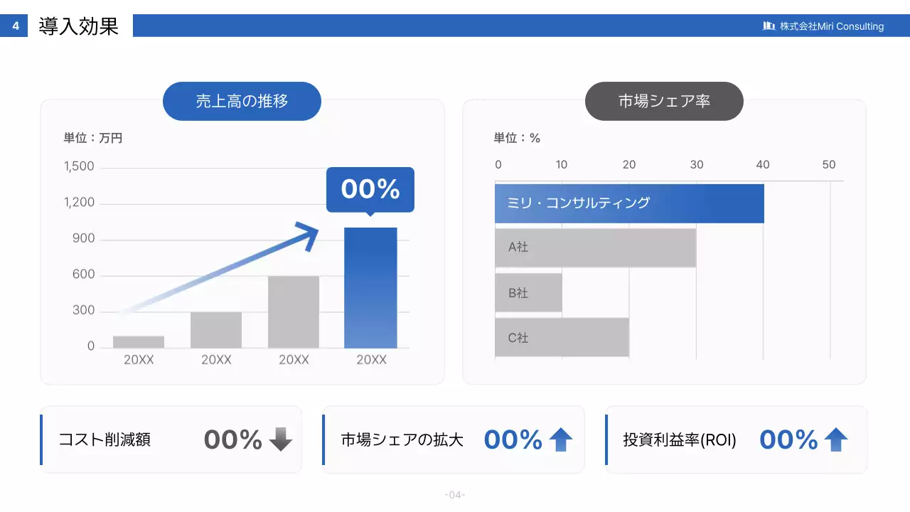 青 モダン ビジネス 提案書  プレゼンテーション