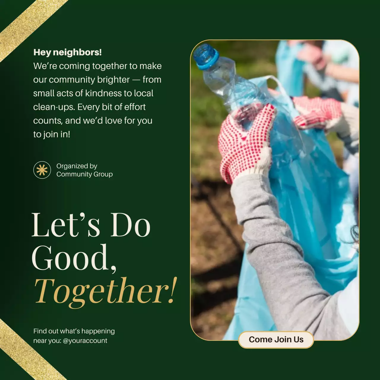 Green Modern Community Invitation Instagram Post