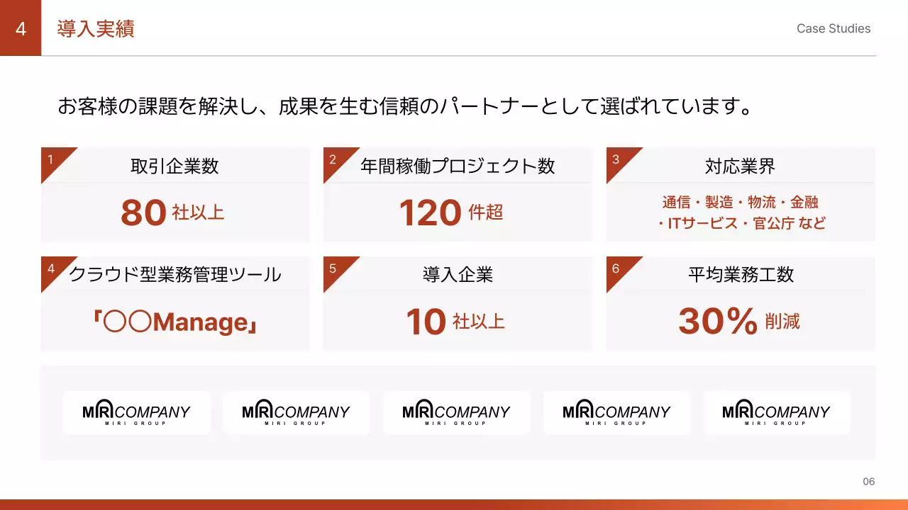 赤 シンプル 会社案内 プレゼンテーション