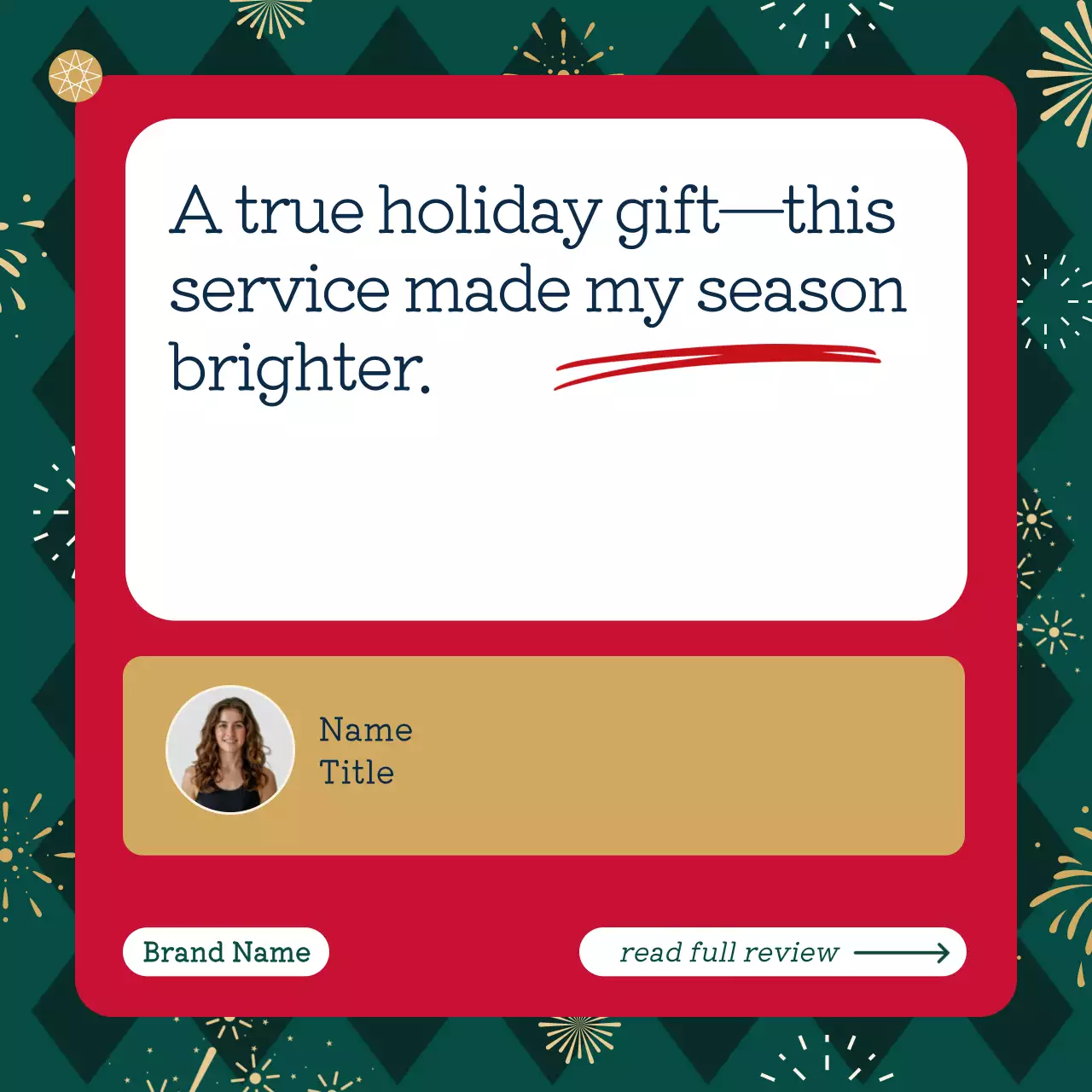 Red Elegant Testimonial Advertisement Instagram Post