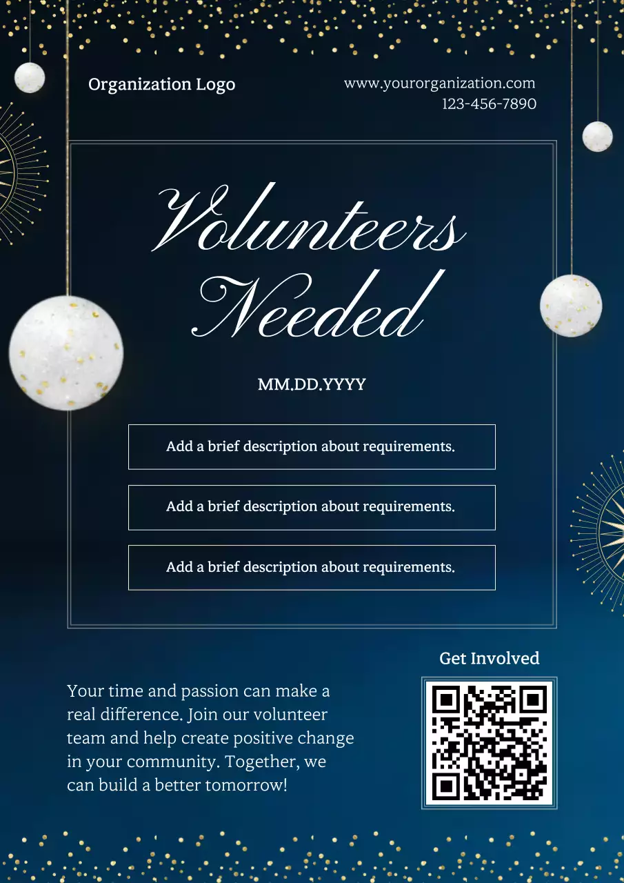 Brown Elegant Volunteer Announcement Poster