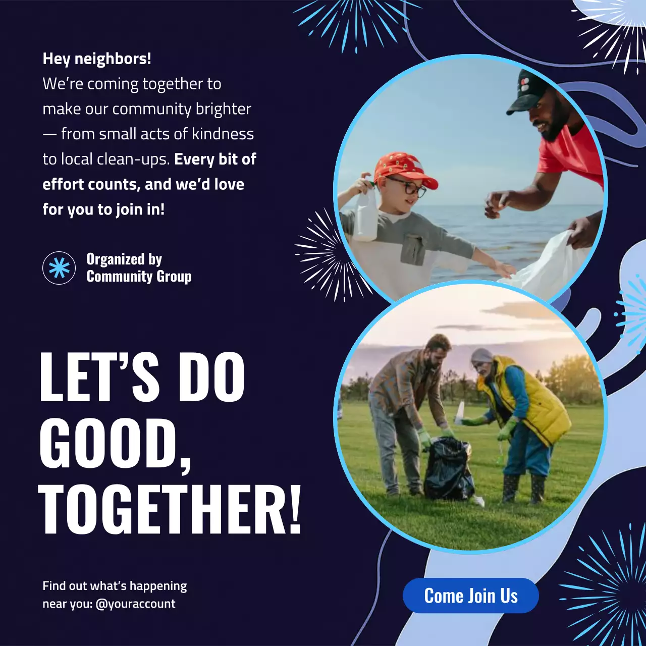 Blue Modern Community Event Announcement Instagram Post