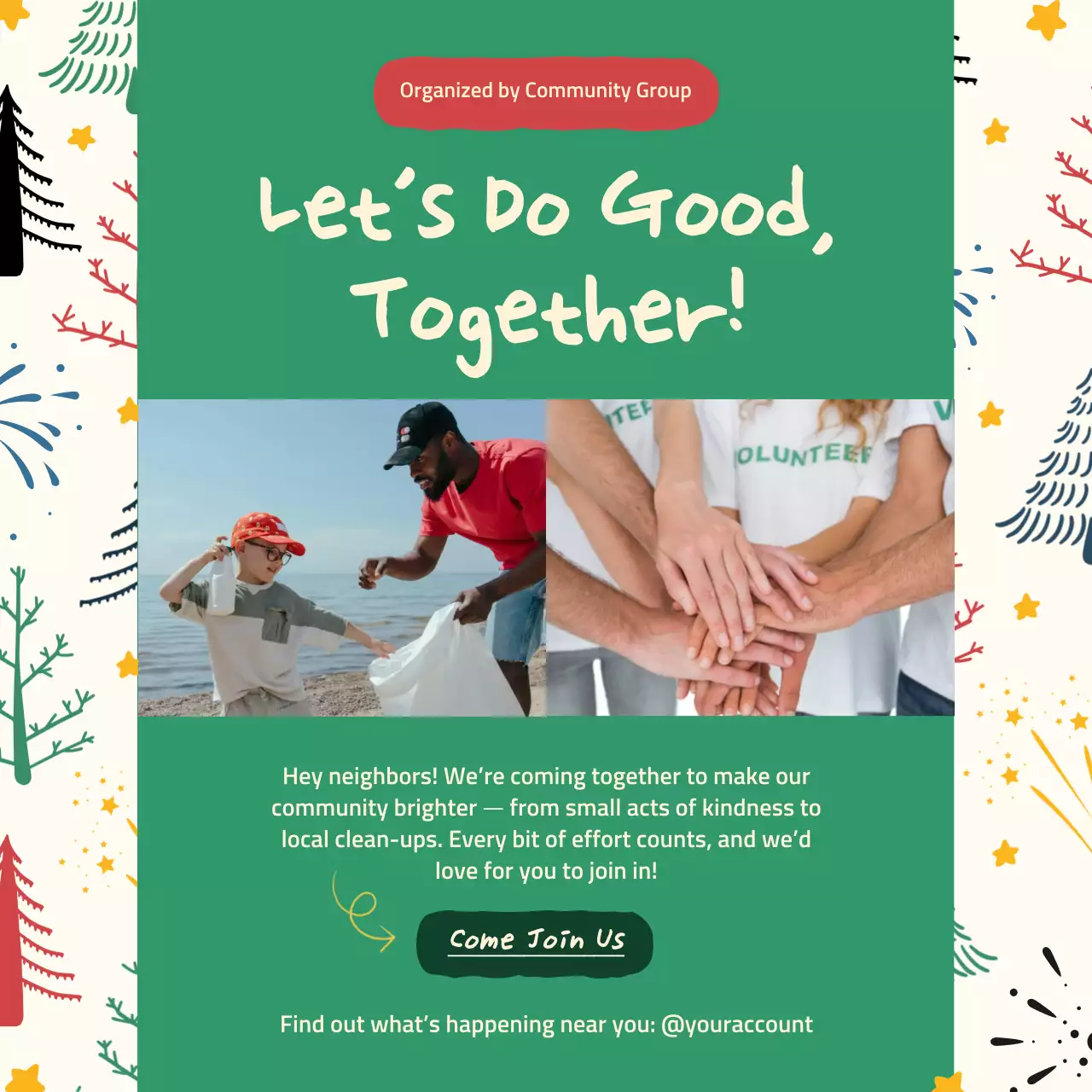 Green Modern Community Announcement Instagram Post