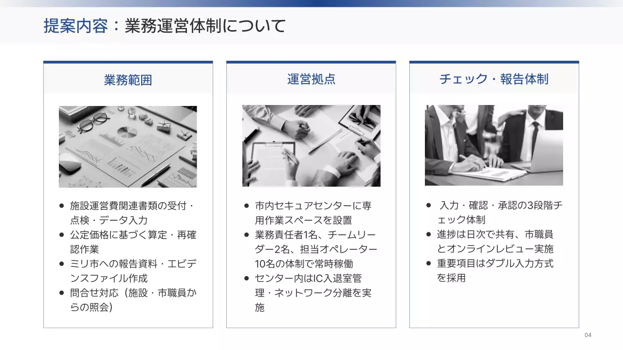 白黒 シンプル 事務 提案書 プレゼンテーション