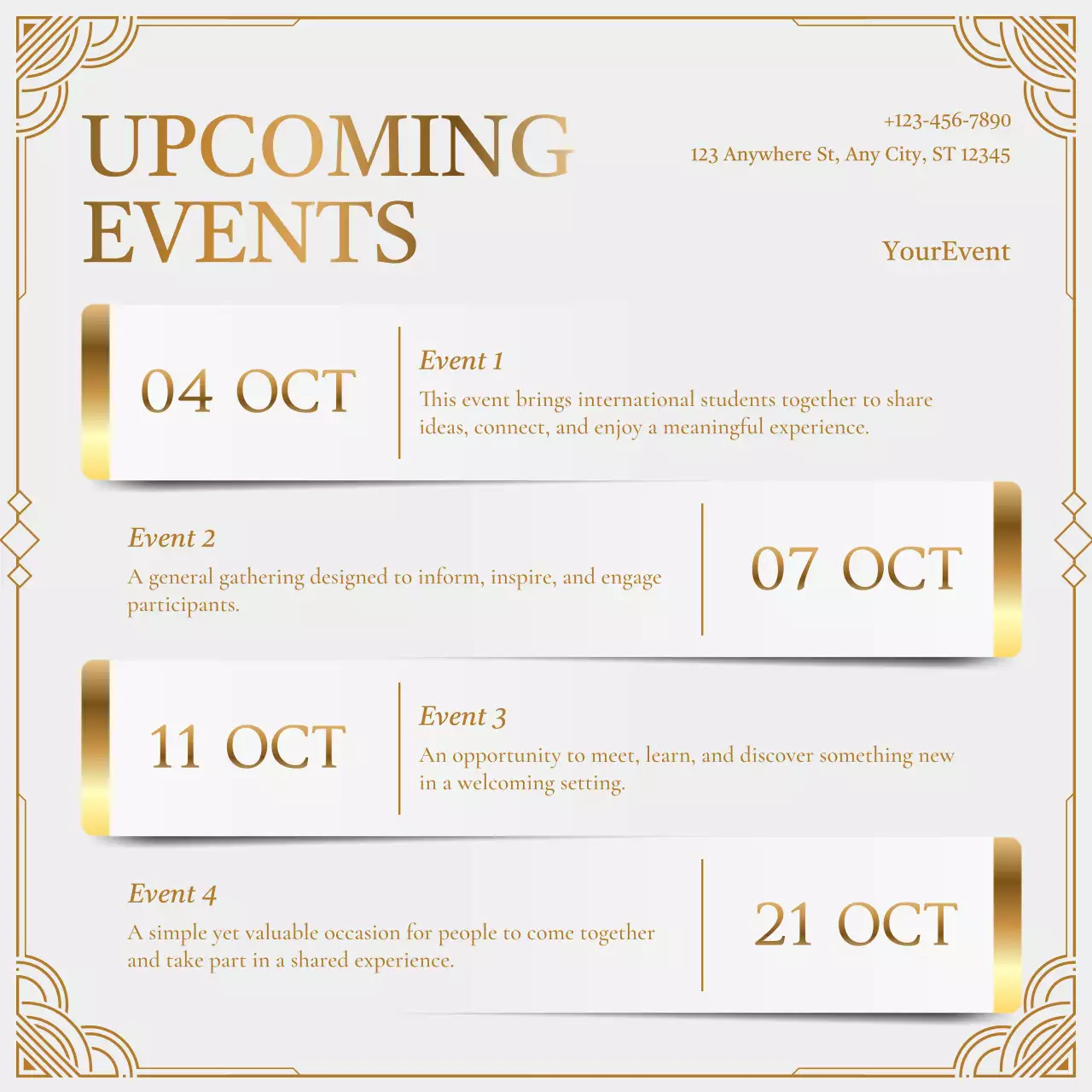 Gold Elegant New Year Event Announcement Instagram Post