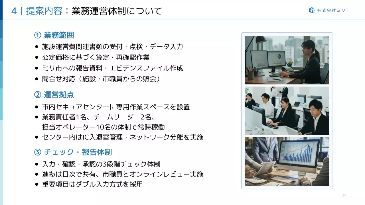 青 シンプル ビジネス 提案書 プレゼンテーション