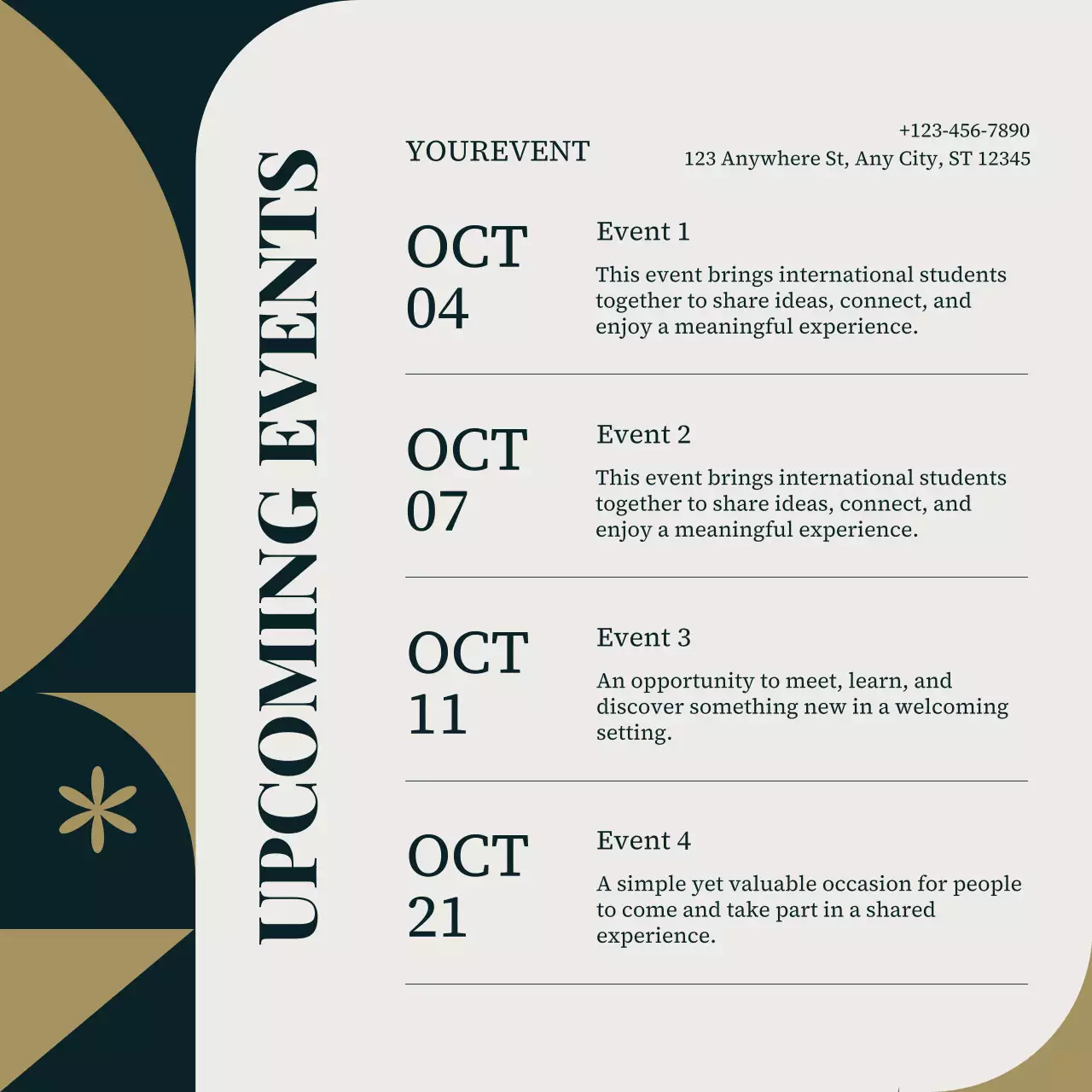 Beige Modern New Year Event Schedule Instagram Post