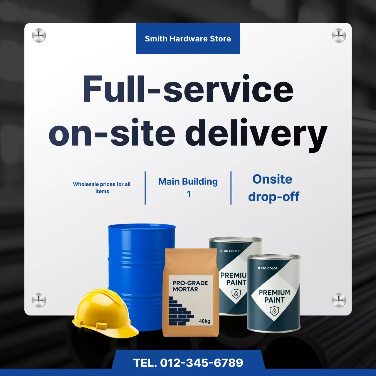 Quảng cáo Vật liệu xây dựng đơn giản màu xanh