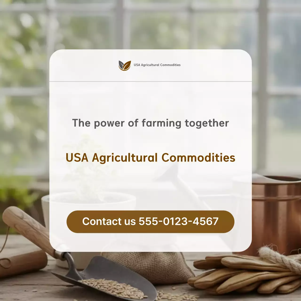 Quảng cáo nông nghiệp đơn giản màu be