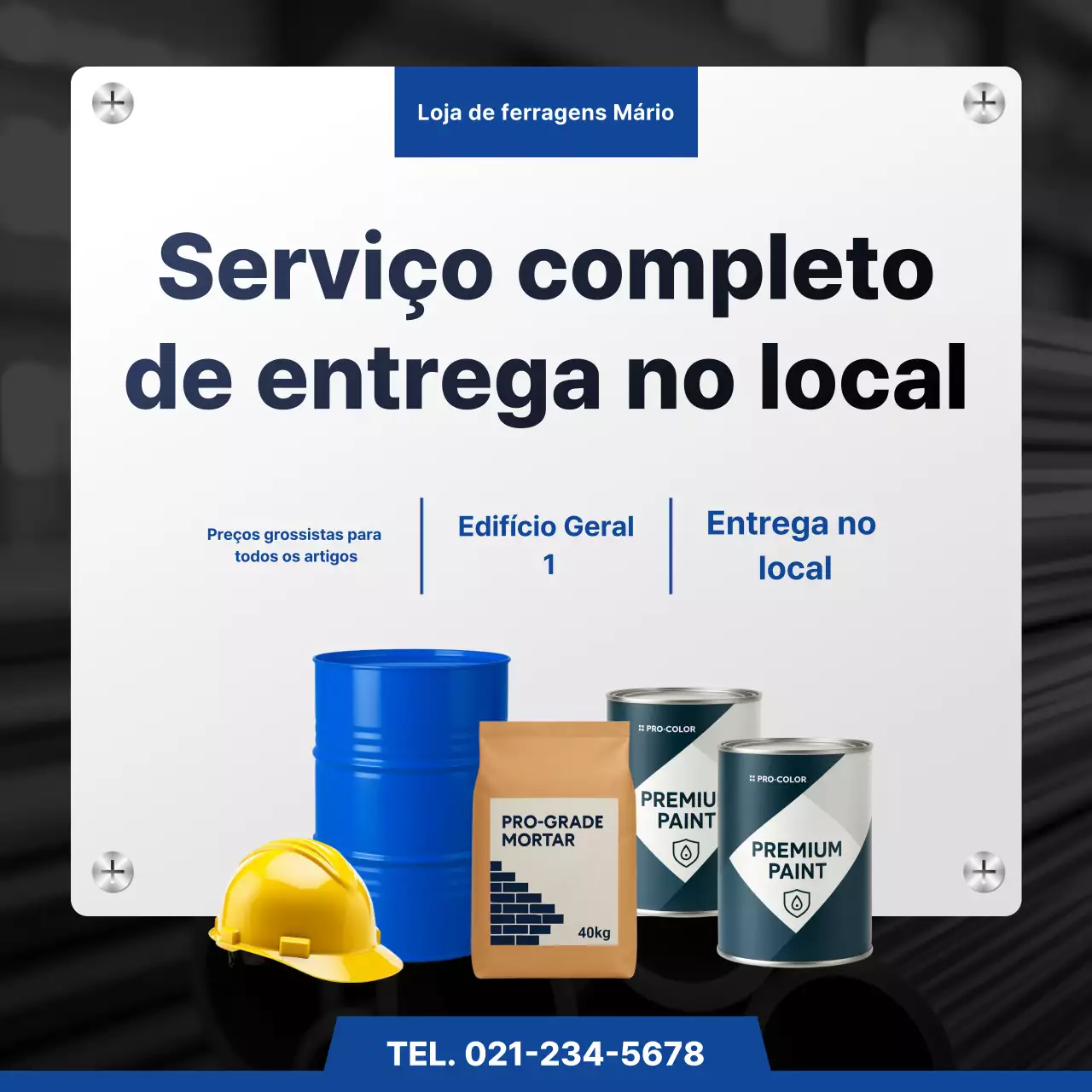 Anúncio da Blue Simple Building Materials