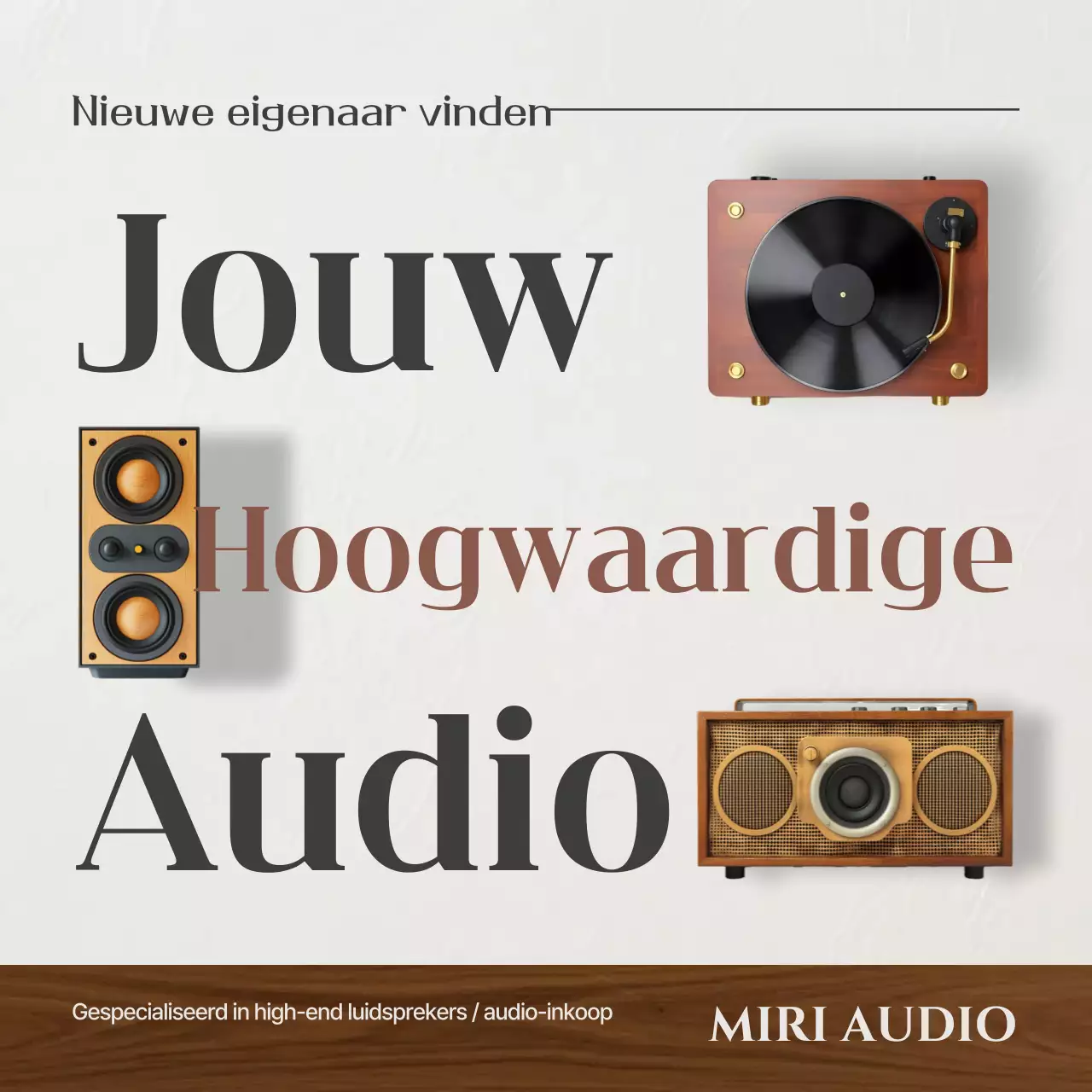 Beige Vintage Audio Advertentie