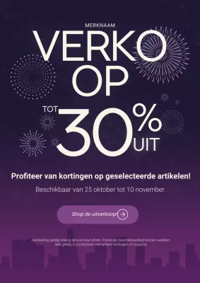 Paarse en witte moderne minimalistische nieuwjaarsuitverkoopposter