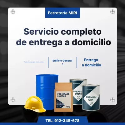 Anuncio de materiales de construcción Blue Simple