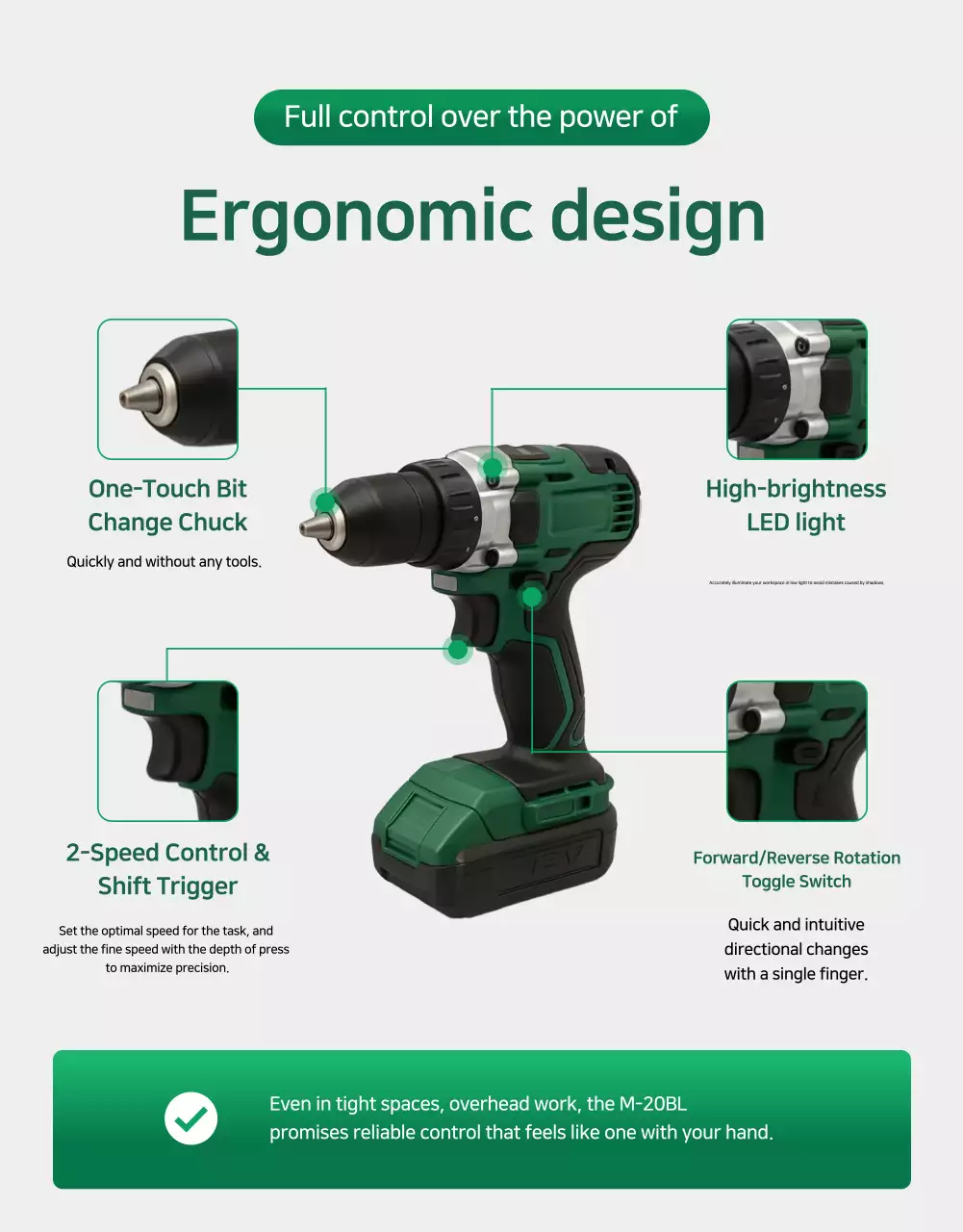 Anúncio de ferramentas elétricas modernas e ecológicas