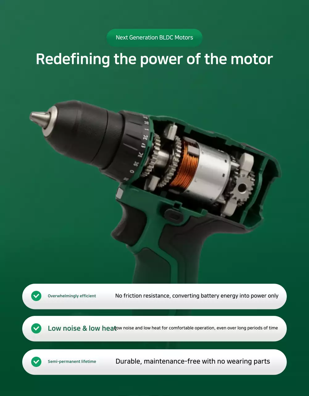 Anúncio de ferramentas elétricas modernas e ecológicas