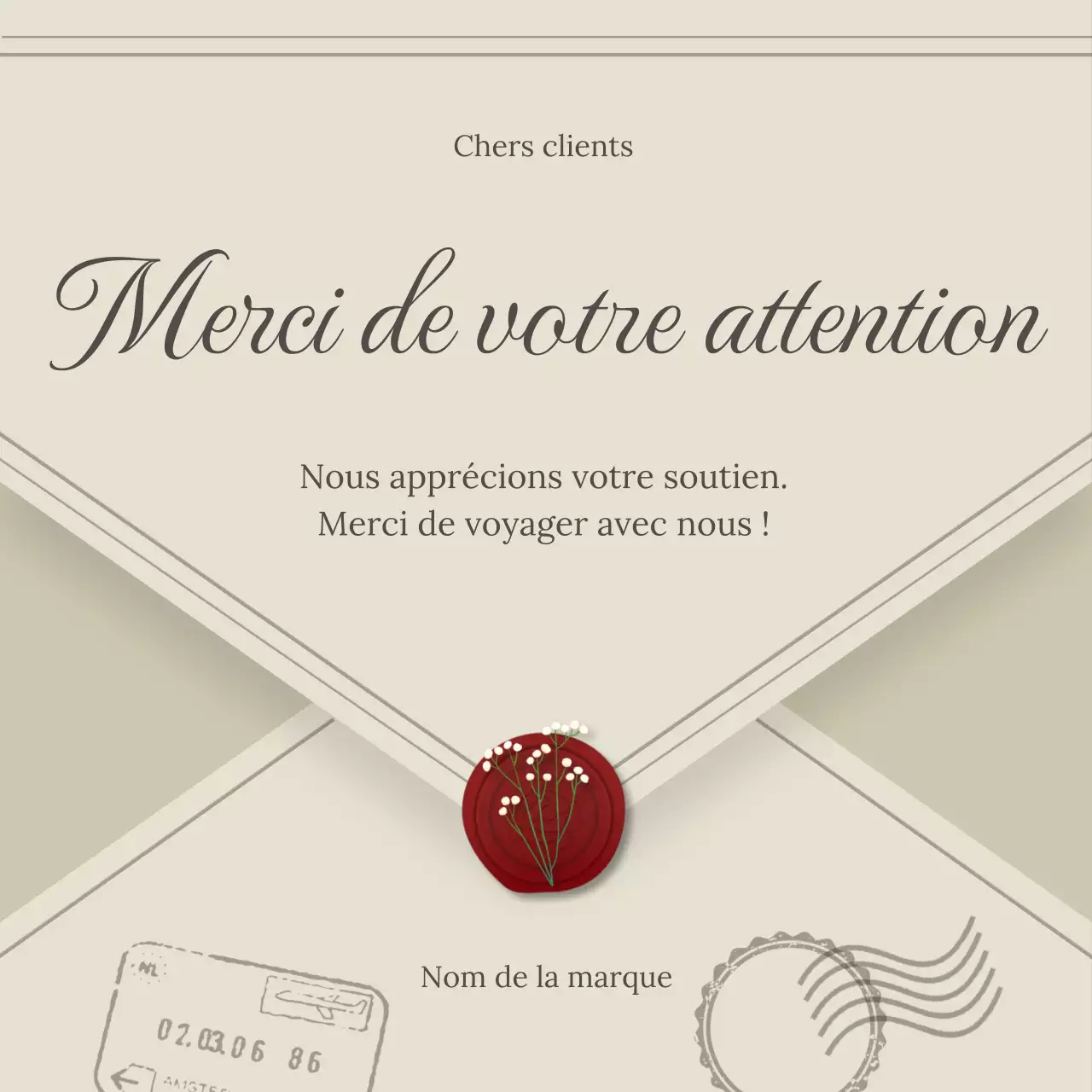 Beige Mini Classique Vœux de Nouvel An Square pour les réseaux sociaux