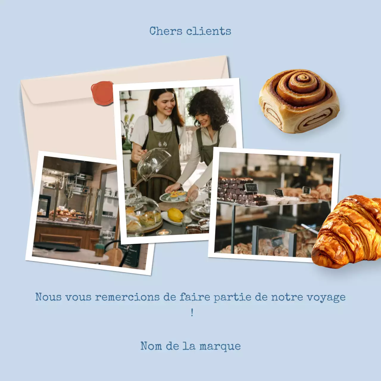 Message de vœux de Nouvel An bleu, moderne et minimaliste, carré pour les réseaux sociaux