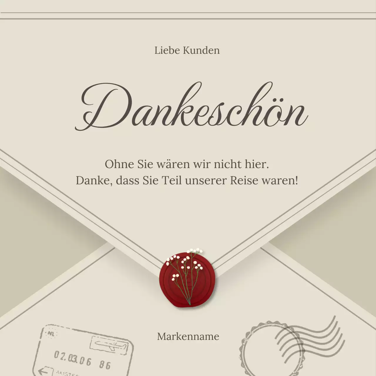 Beige Minimal Classic Neujahrsgruß Social Media Square