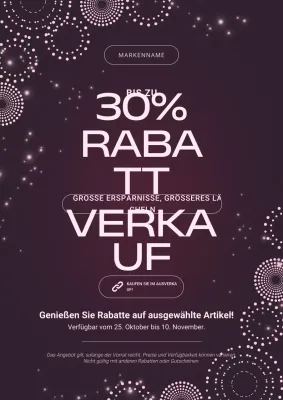 Plakat „Neujahrsverkauf“ in Bordeauxrot und Weiß