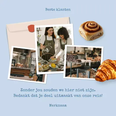 Blauw Modern Minimal Nieuwjaarsgroet Social Media Vierkant