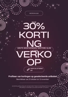 Kastanjebruine en witte opvallende nieuwjaarsuitverkoopposter