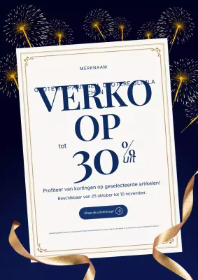 Blauwe en gouden moderne minimalistische nieuwjaarsuitverkoopposter