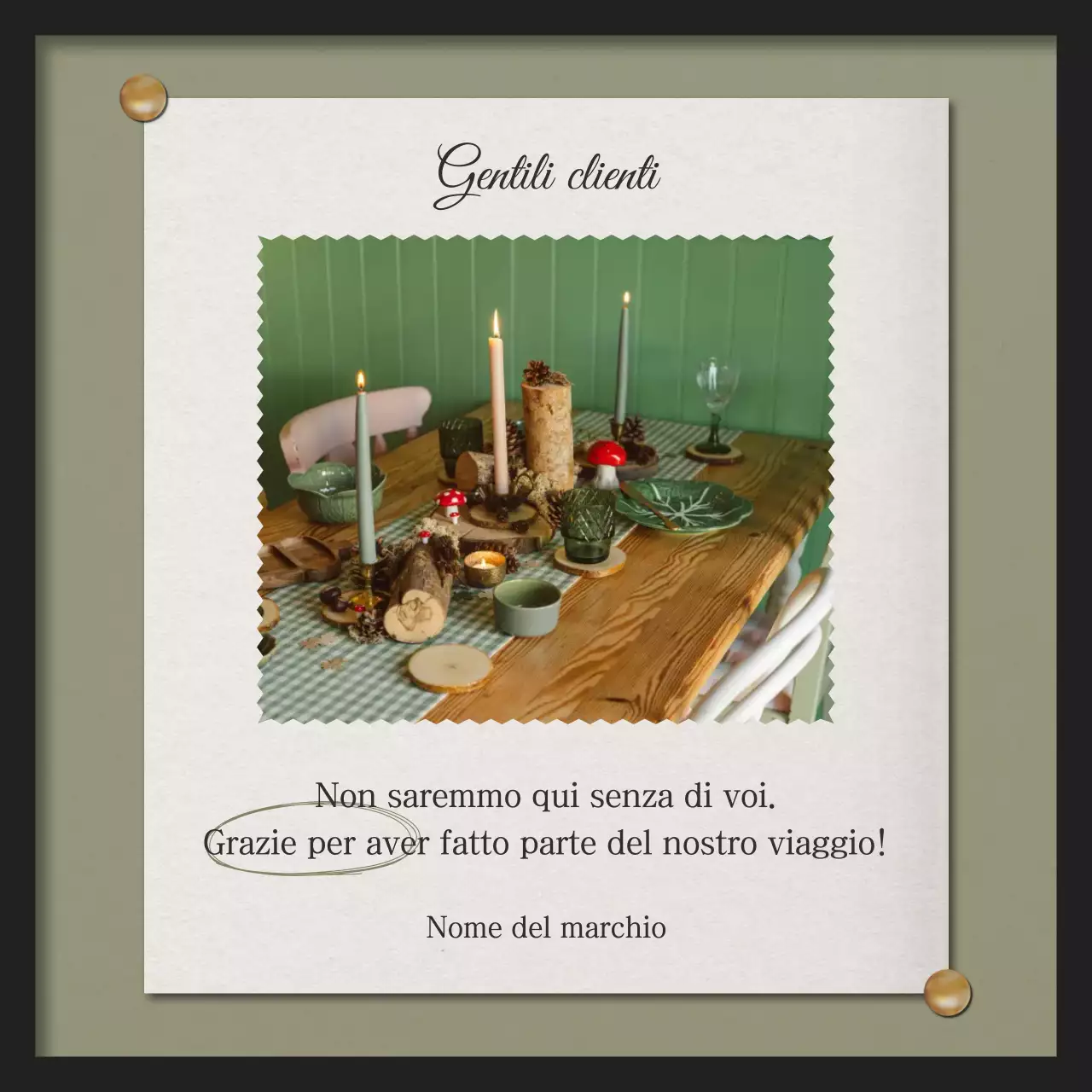 Quadrato dei social media con auguri di Capodanno minimalista verde e beige