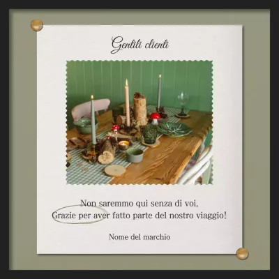 Quadrato dei social media con auguri di Capodanno minimalista verde e beige