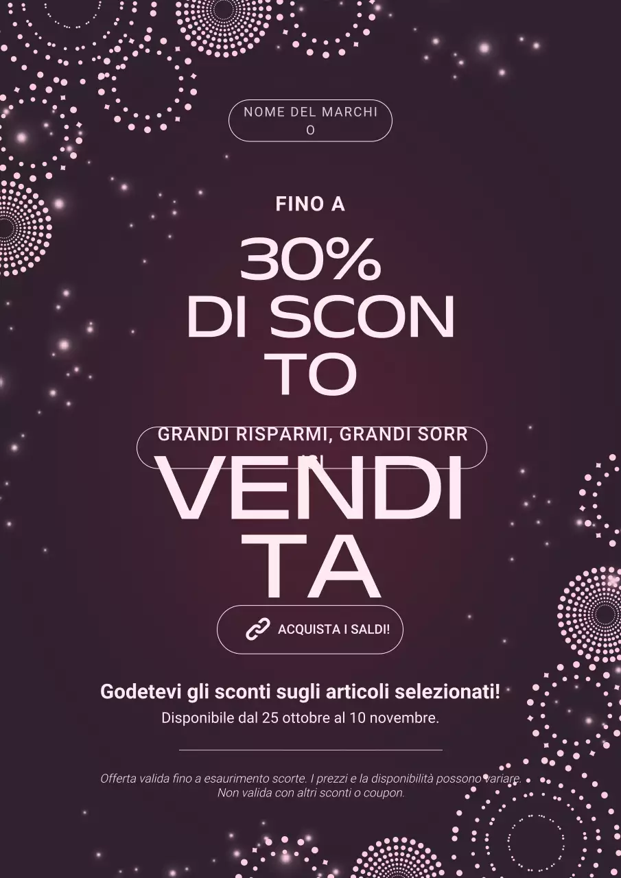 Manifesto di Capodanno in bianco e marrone