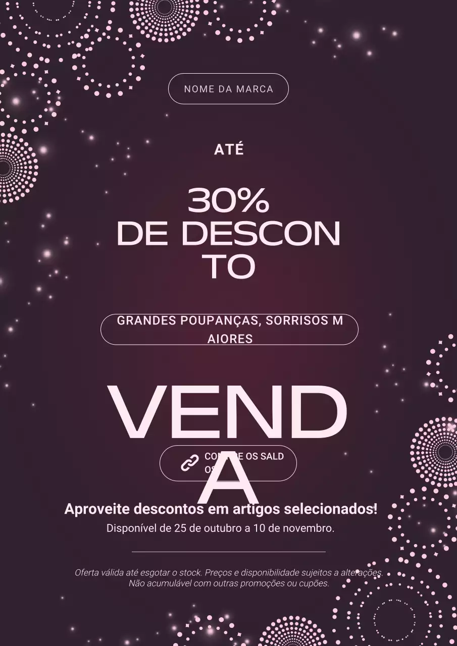 Pôster de Promoção de Ano Novo em Cores Marrom e Branco