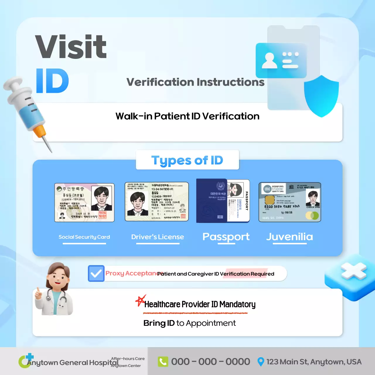 Sky Blue Clean Medical ID Notice