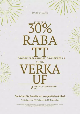 Minimalistisches Neujahrs-Verkaufsplakat in Grau und Gold