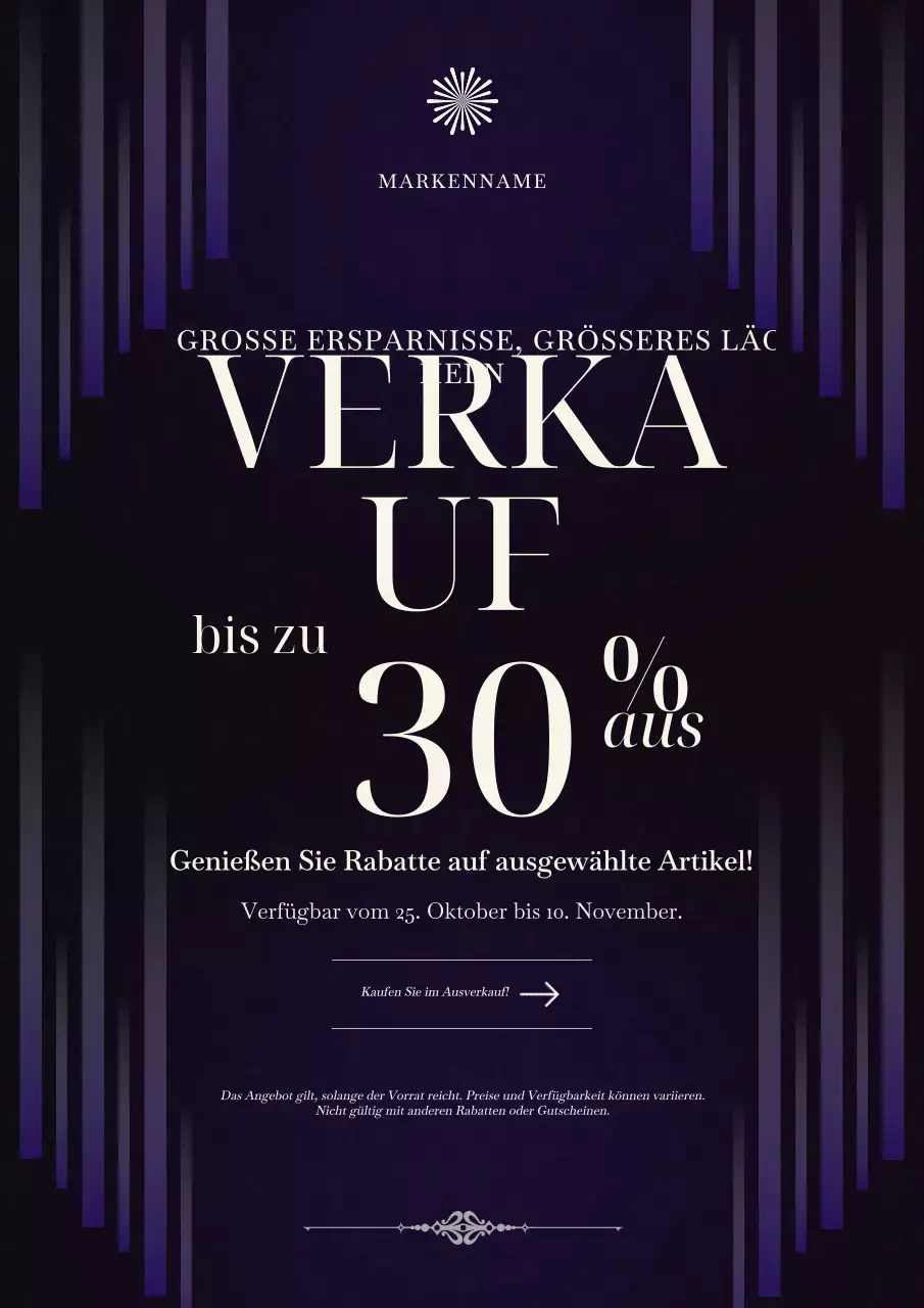 Lila-weißes modernes minimalistisches Neujahrs-Verkaufsplakat