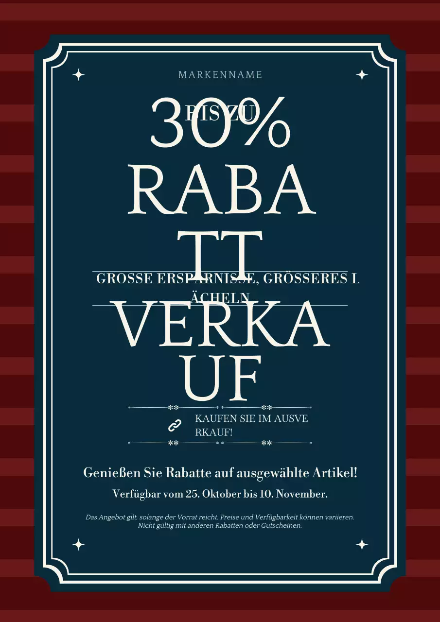 Minimalistisches Neujahrsangebot-Poster in Blau und Weiß