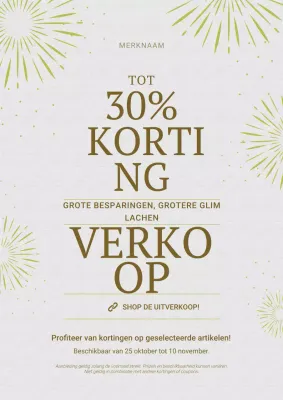 Grijs en goud minimalistische nieuwjaarsuitverkoopposter