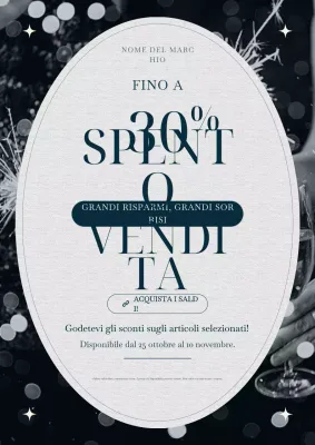 Manifesto minimalista blu e grigio per i saldi di Capodanno