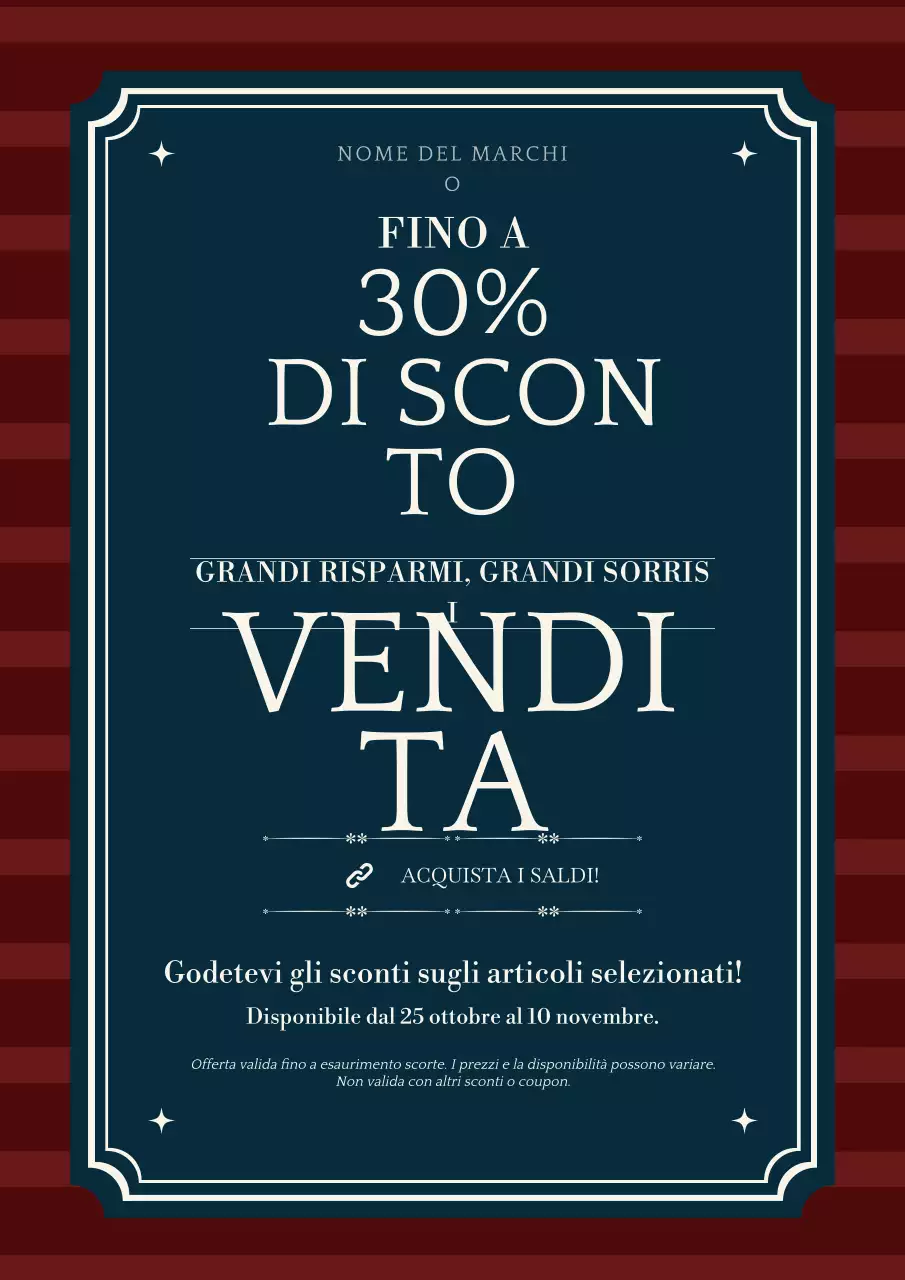 Manifesto minimalista blu e bianco per i saldi di Capodanno