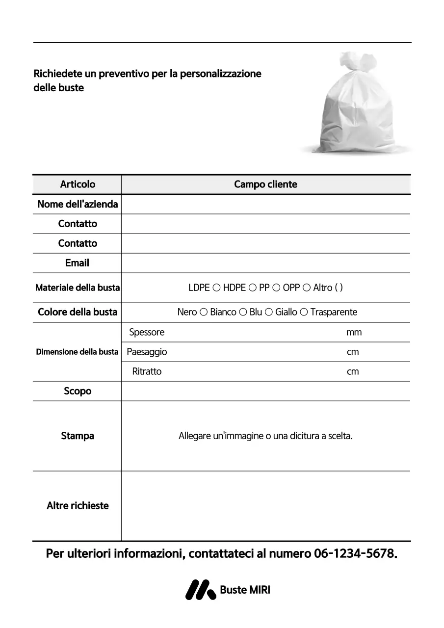 Richiesta di design personalizzato bianco pulito