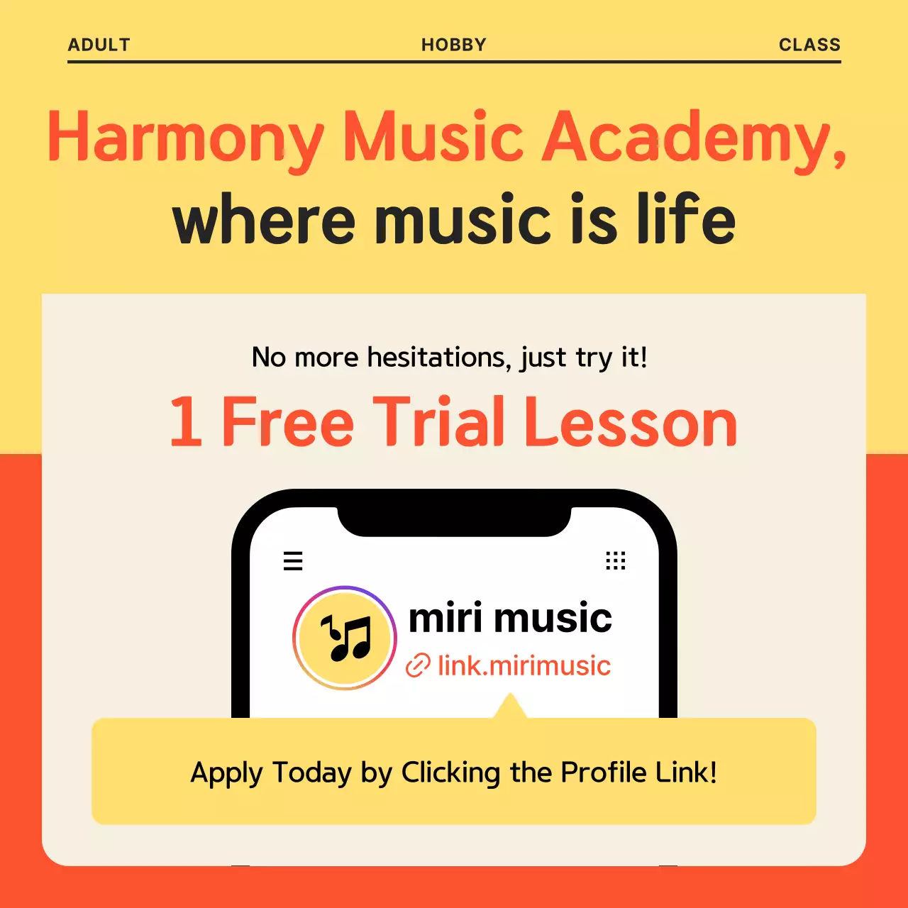 Yellow Simple Music Advertisement