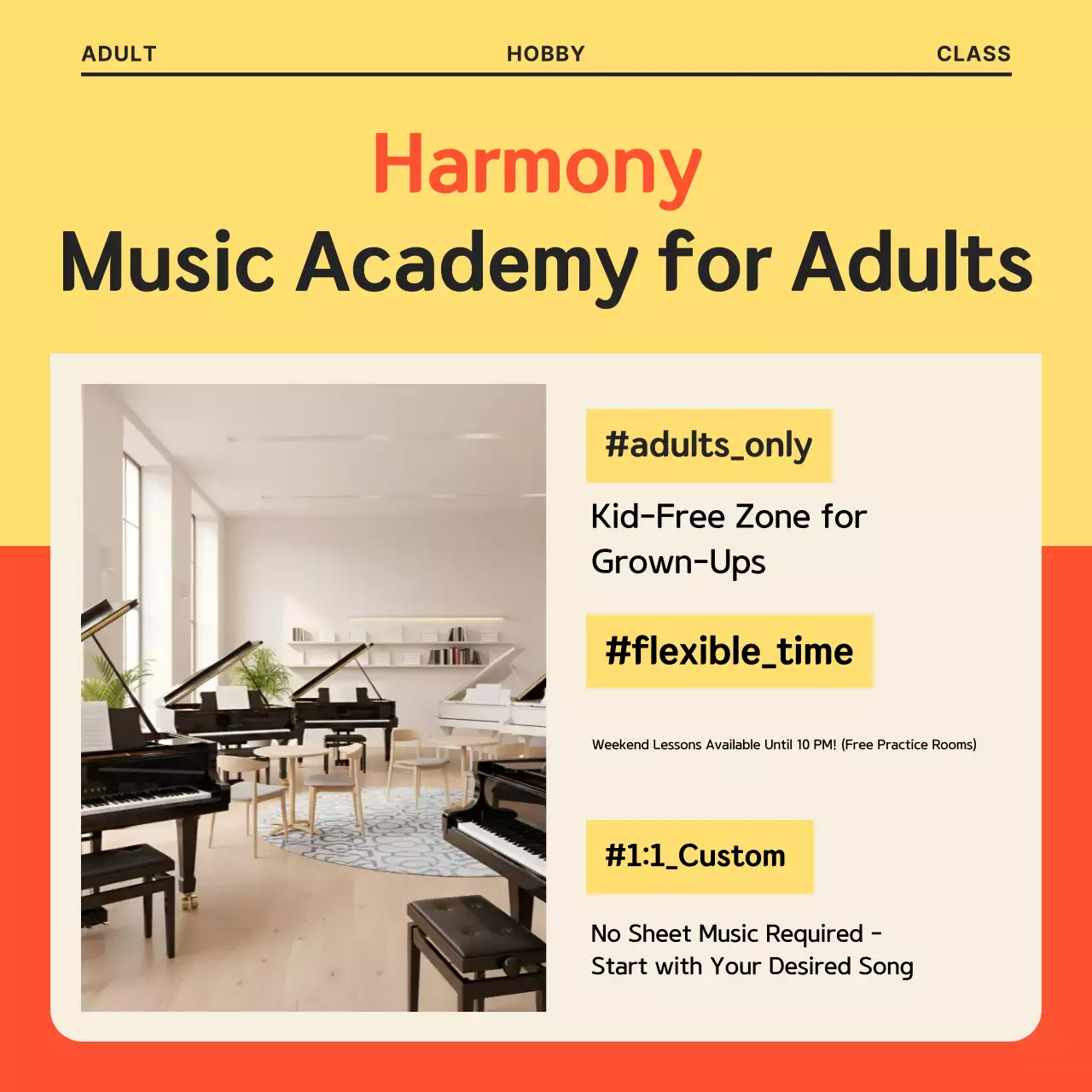 Yellow Simple Music Advertisement