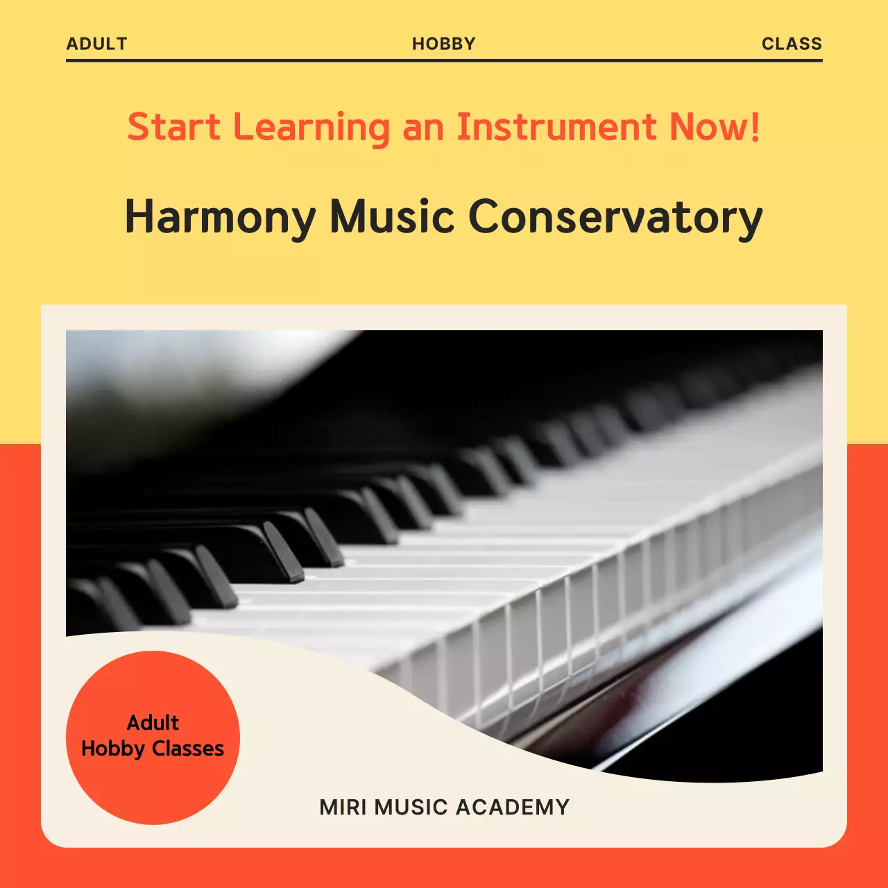 Yellow Simple Music Advertisement